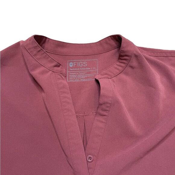 FIGS Dark Cherry Rafaela Scrub Top - Picture 4 of 8